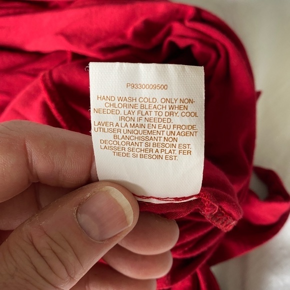 Guess by Marciano Women's Red Ultra Low Draped V-Neck Mock Tie Top Size Small - Picture 9 of 13